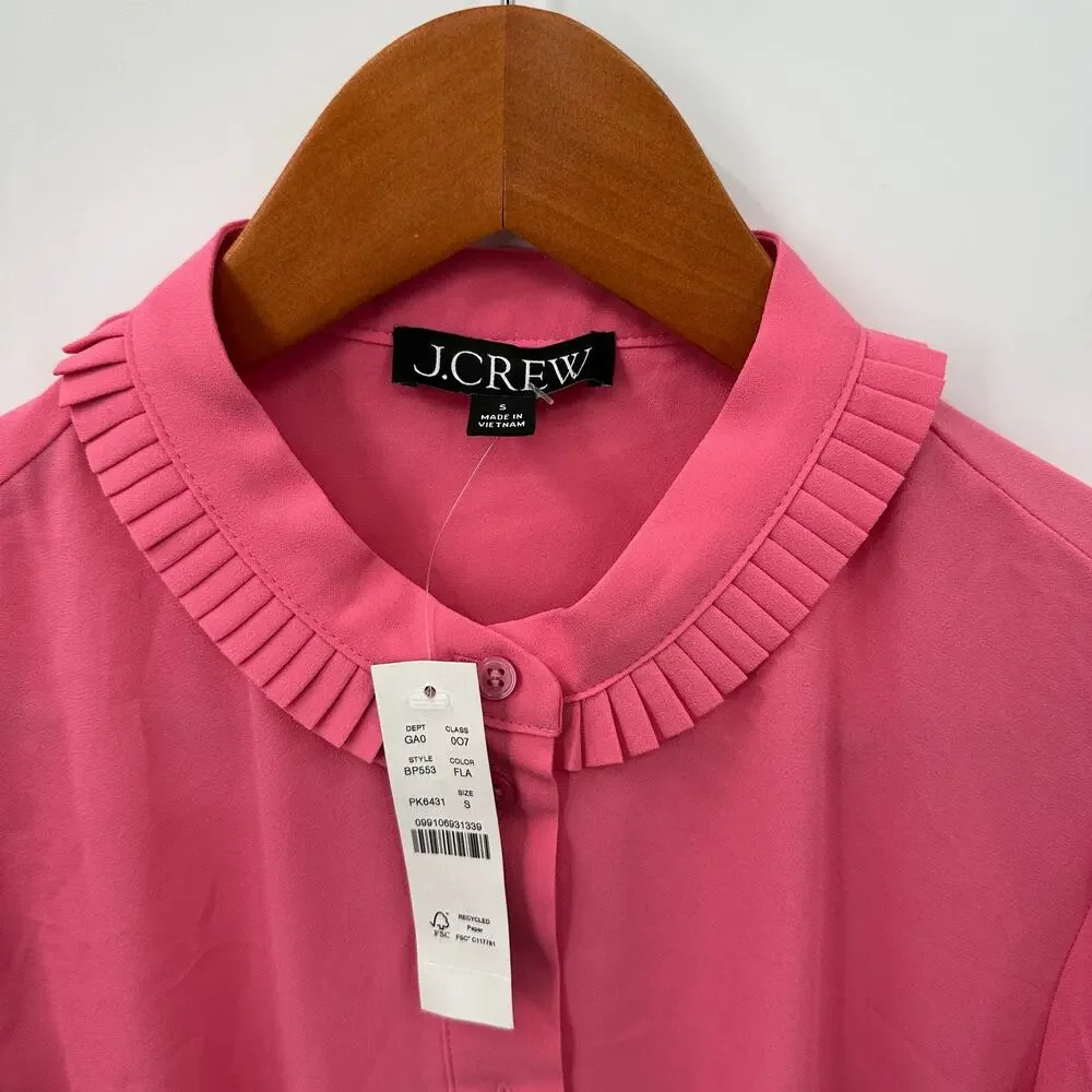 J. CREW NWT Drapey Button-Up Top in Pink BP553 // S